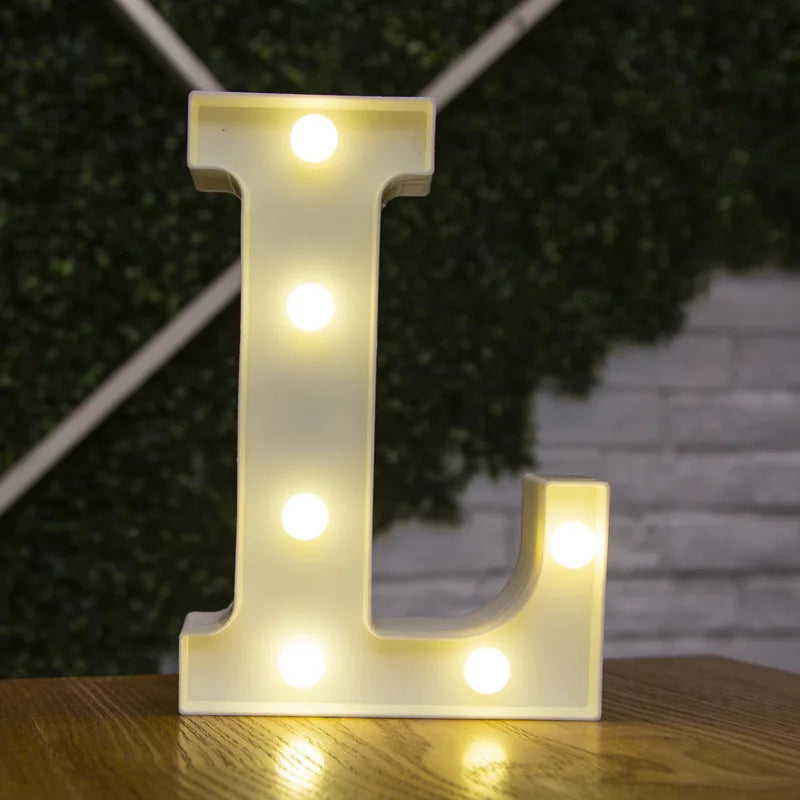 Alphabet Letter LED Lights Luminous Number Lamp Battery Warm Night Light for home Wedding Birthday Christmas party Decoration