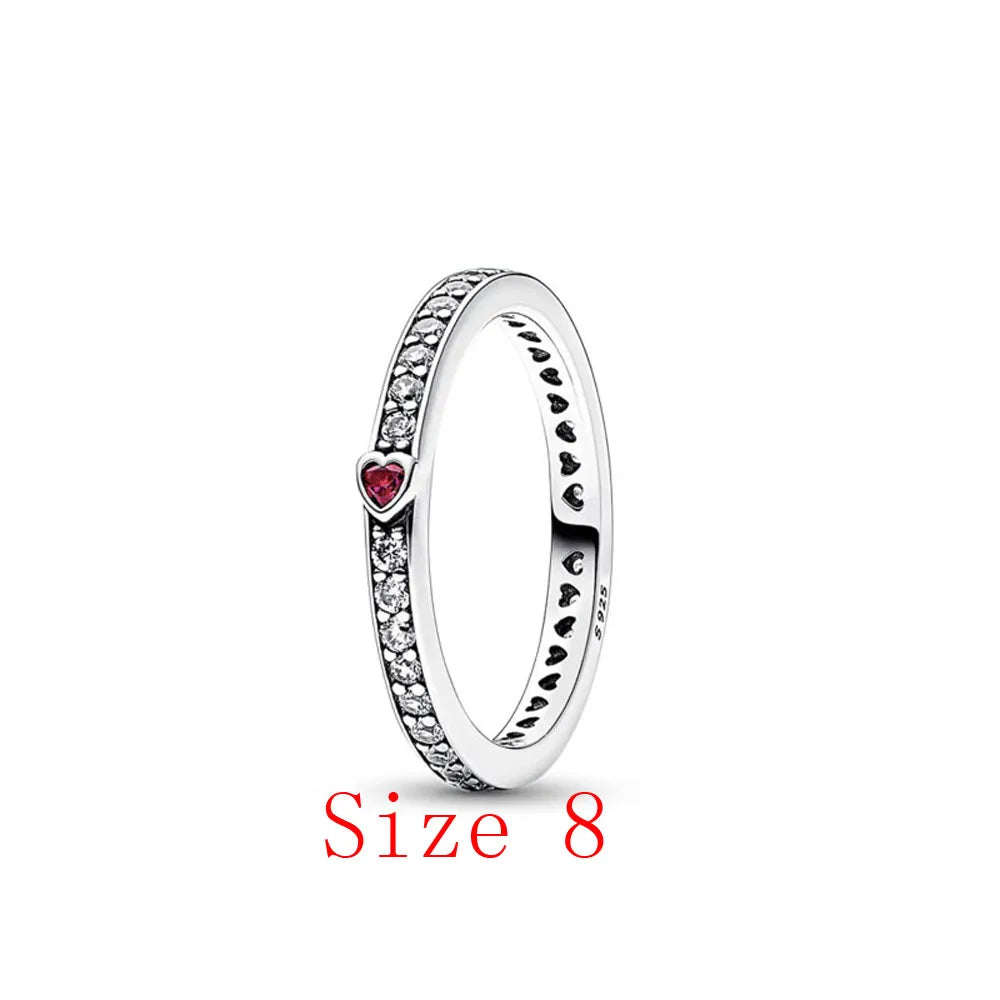 White Series Clear Stone Heart Clip Charm Fit Original 925 Sterling Silver Plated Bracelet Beads DIY Women Jewelry Gift Making