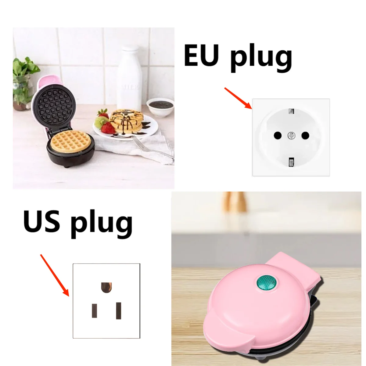 Sandwich Cake Baking Tray, Household Breakfast Electric Baking Pan, Fully Automatic Multifunctional Mini Waffle Biscuit Machine