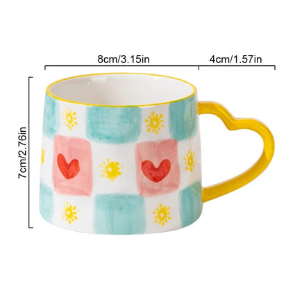 300ml Cute Ceramic Mug Creative Hand Made Coffee Cup Couples Cup Breakfast Milk Tea Mug Mother's Day Gift Wedding Gift