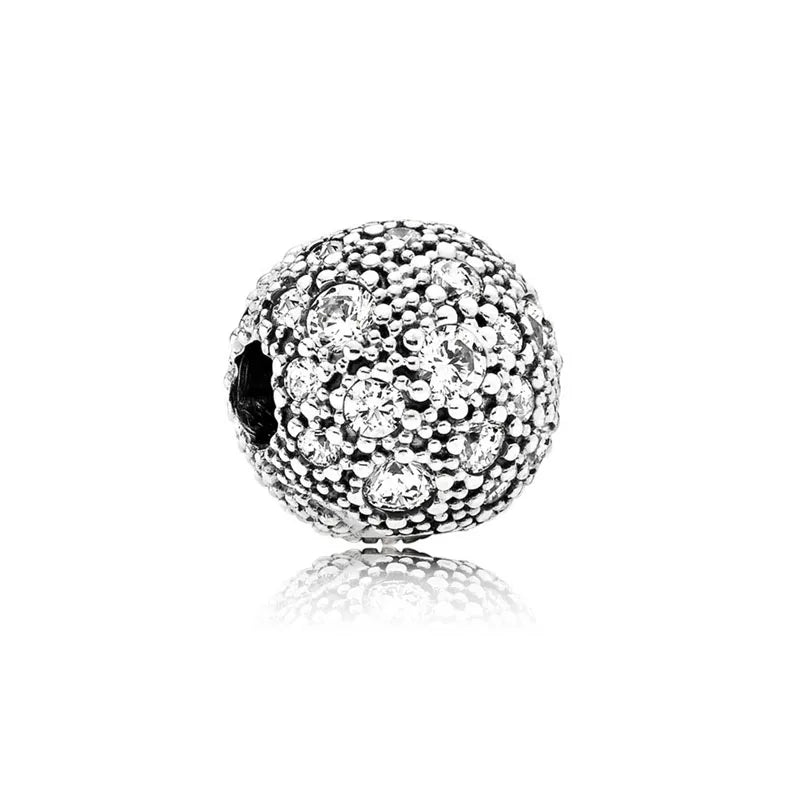 New Classic Shiny Love Stars Clip Beads Pendant Fit Original Pandora Bracelet DIY Jewelry Clasp Charm 925 Sterling Silver plated