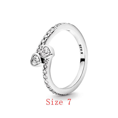 White Series Clear Stone Heart Clip Charm Fit Original 925 Sterling Silver Plated Bracelet Beads DIY Women Jewelry Gift Making