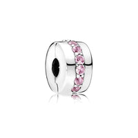 New Classic Shiny Love Stars Clip Beads Pendant Fit Original Pandora Bracelet DIY Jewelry Clasp Charm 925 Sterling Silver plated