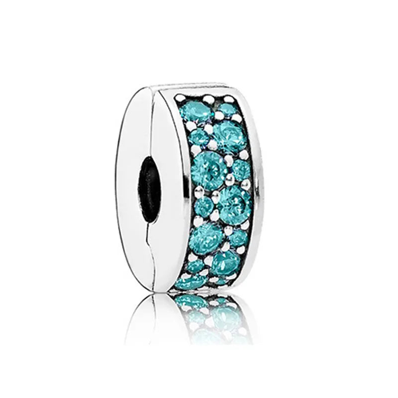 New Classic Shiny Love Stars Clip Beads Pendant Fit Original Pandora Bracelet DIY Jewelry Clasp Charm 925 Sterling Silver plated