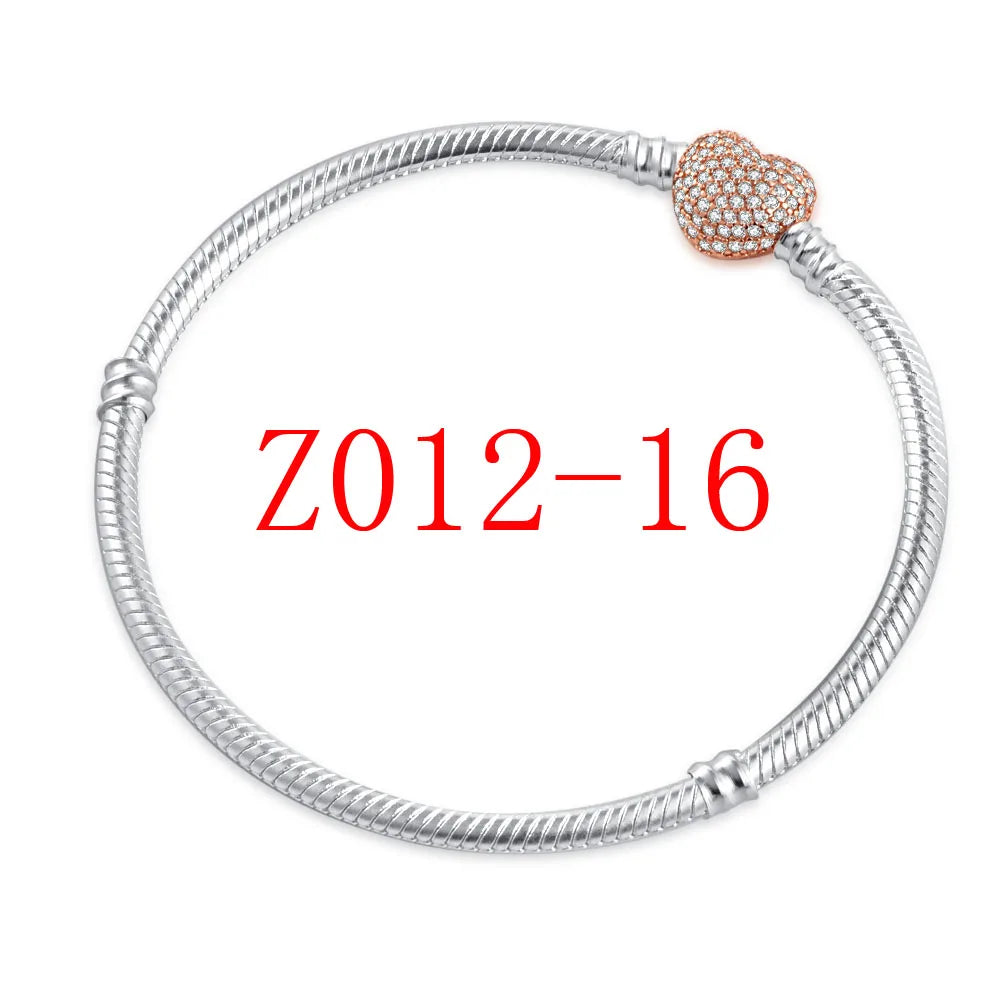 White Series Clear Stone Heart Clip Charm Fit Original 925 Sterling Silver Plated Bracelet Beads DIY Women Jewelry Gift Making