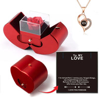 Dropshipping Christmas Gift Red Apple Jewelry Box Necklace Eternal Rose for Girl Mother's Day New Year Valentine's Day Gifts