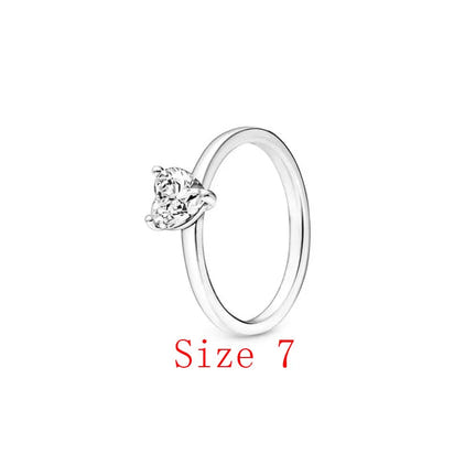 White Series Clear Stone Heart Clip Charm Fit Original 925 Sterling Silver Plated Bracelet Beads DIY Women Jewelry Gift Making